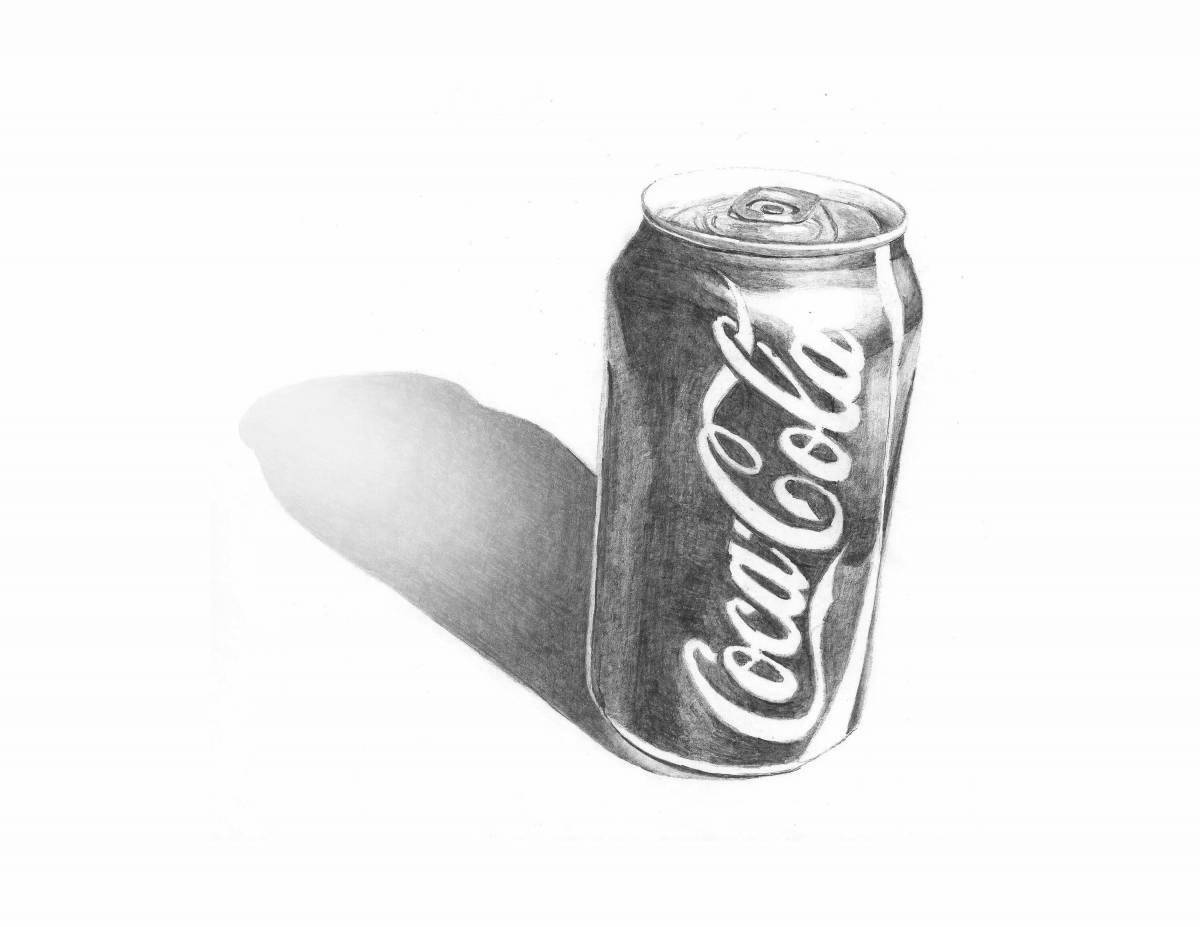 Playful coca cola coloring page
