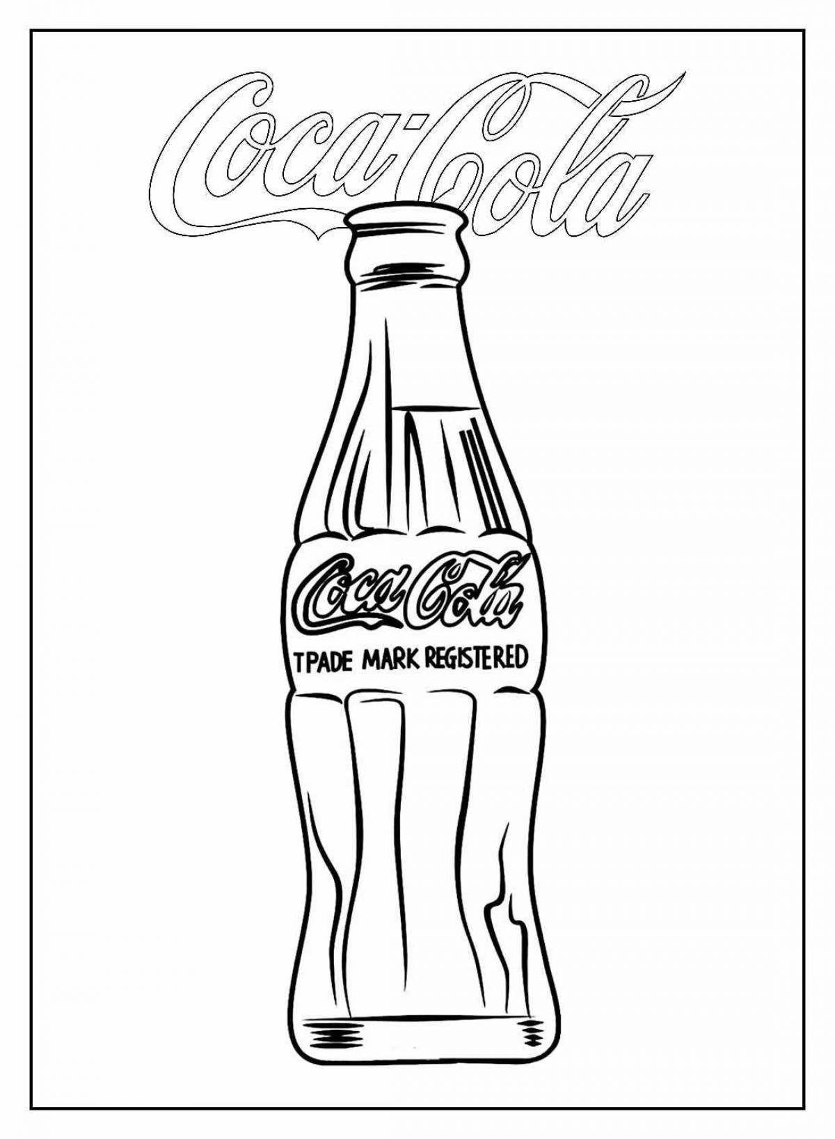 Attractive coca cola coloring page