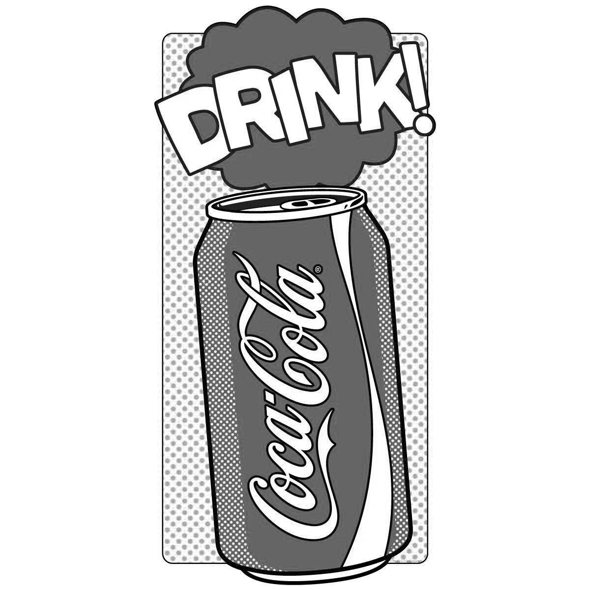 Раскраска coca cola в цветной упаковке