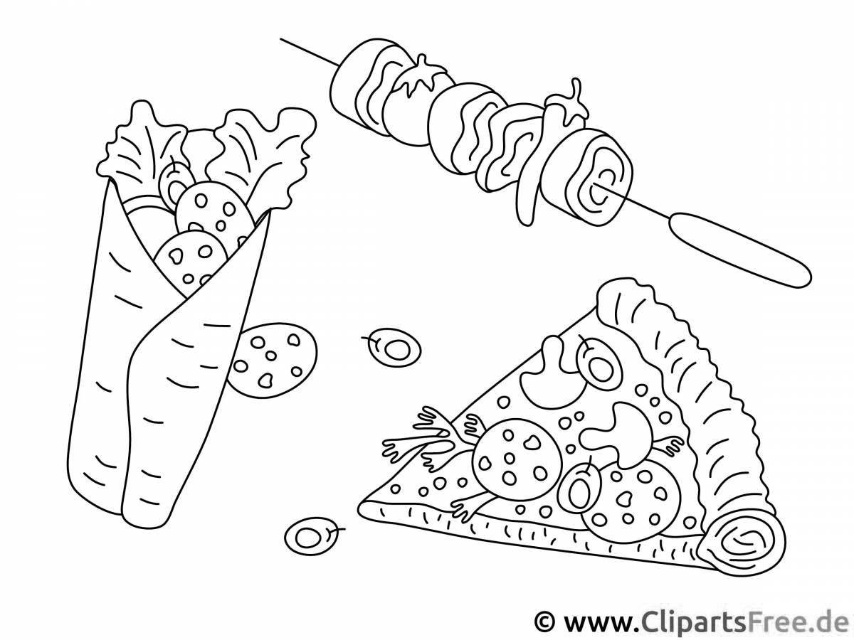 Color-adventure food gang coloring page