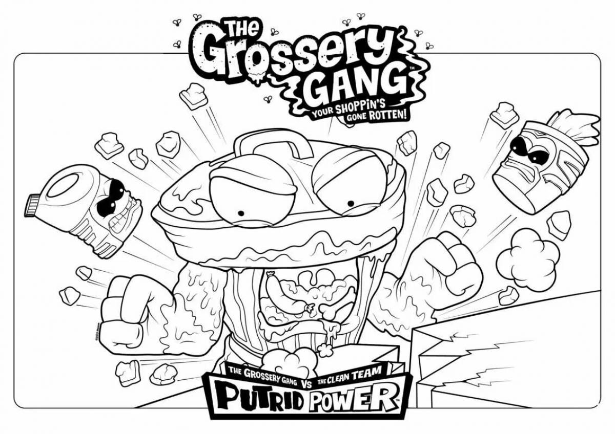 Color-fantasy food gang coloring page