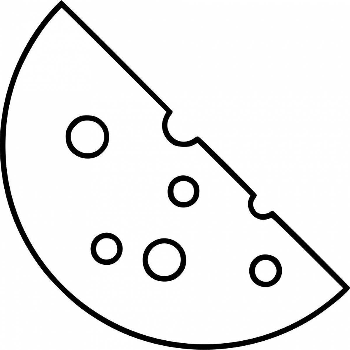 Colorful cheese coloring page