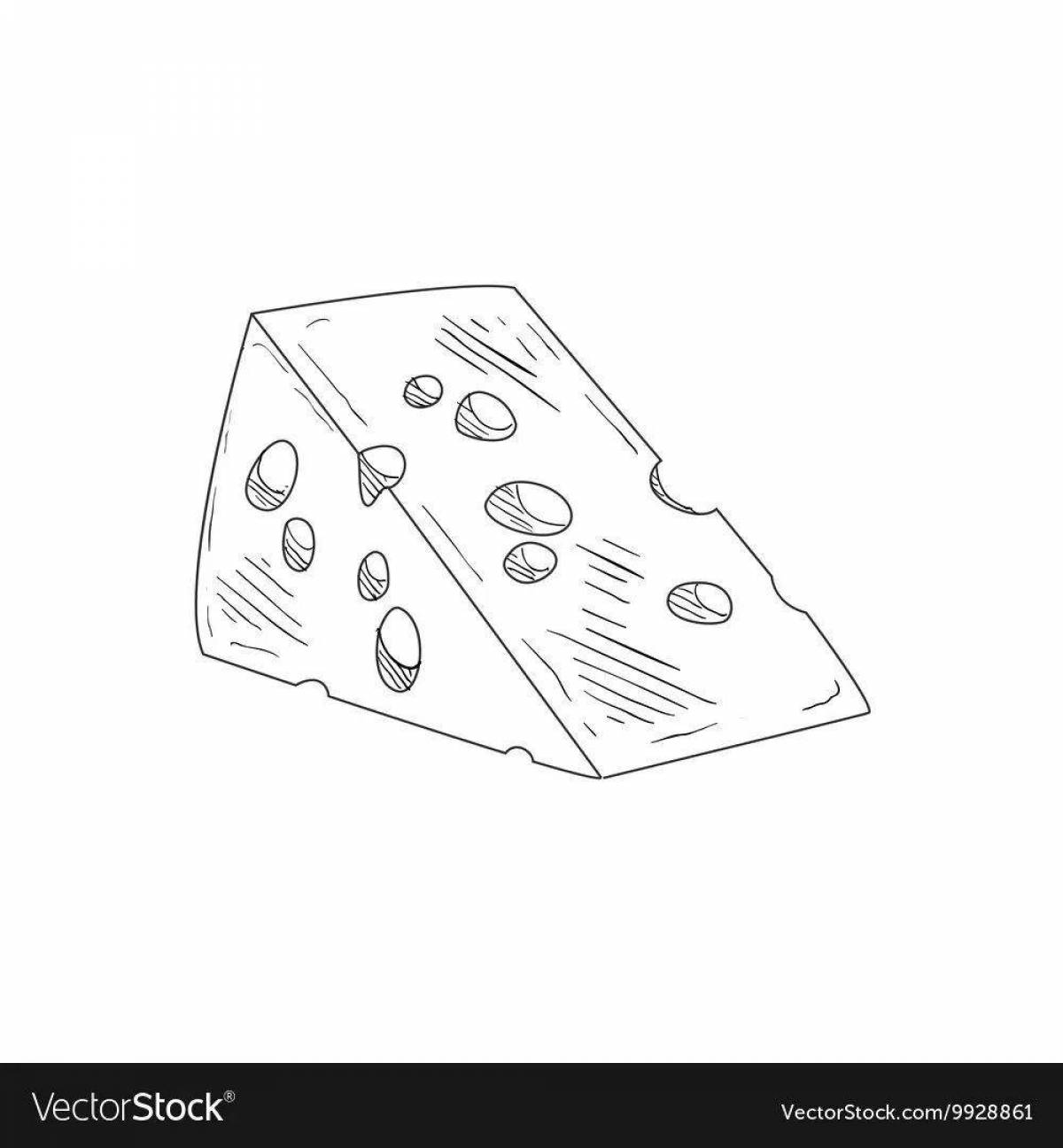 Happy cheese coloring page