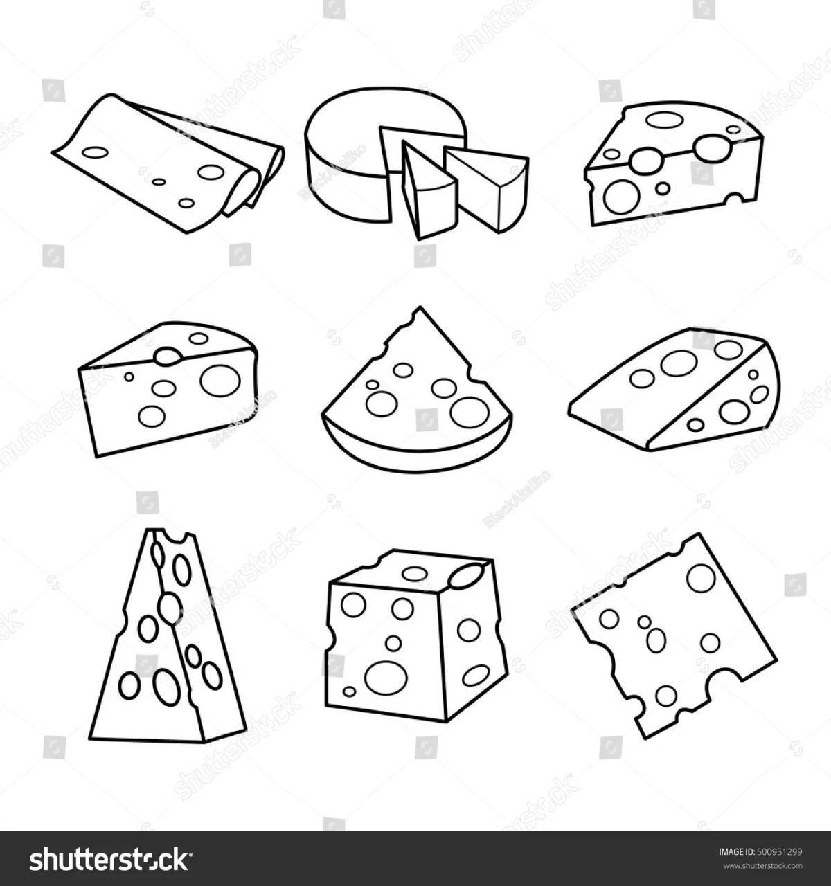 Great cheese coloring page