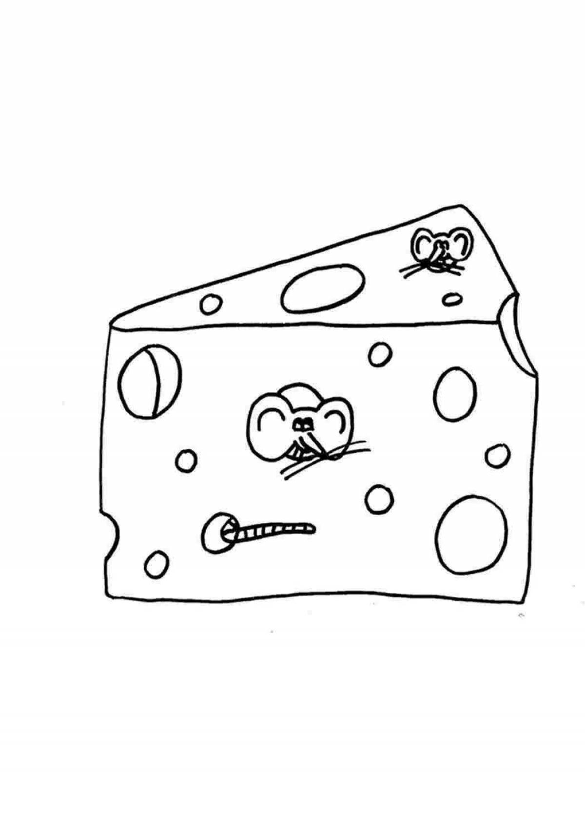Refined cheese coloring page