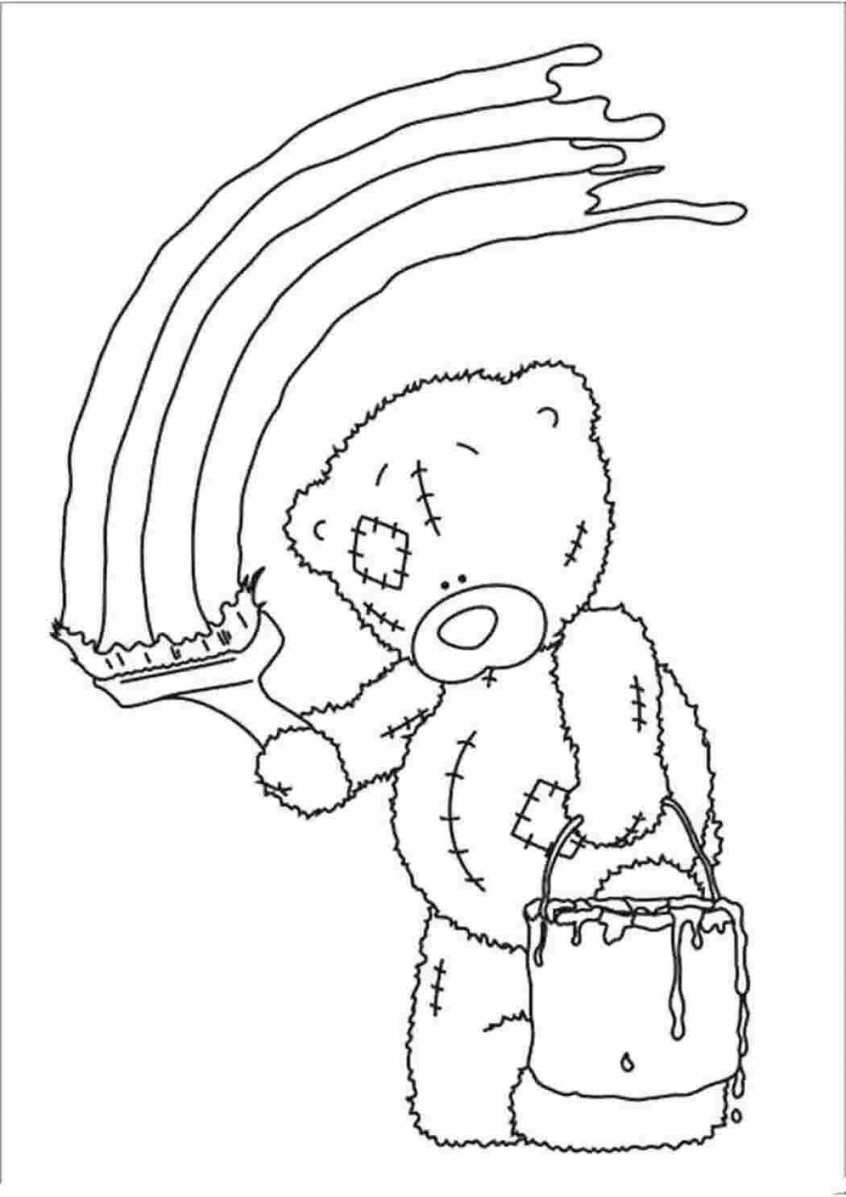 Adorable teddy bear coloring book