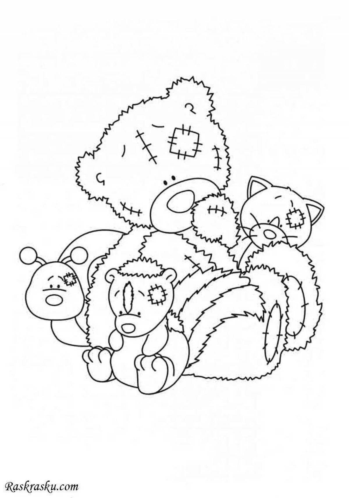 Teddy bear hugging coloring page