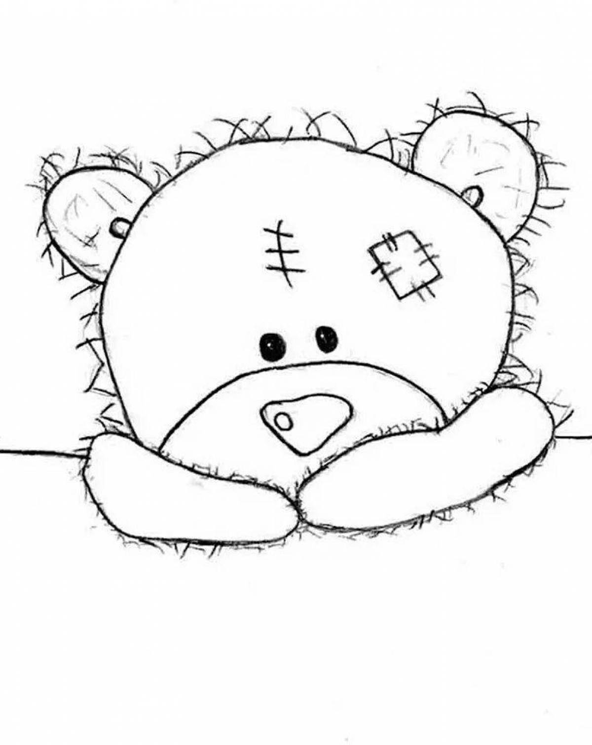 Coloring page adorable teddy bear