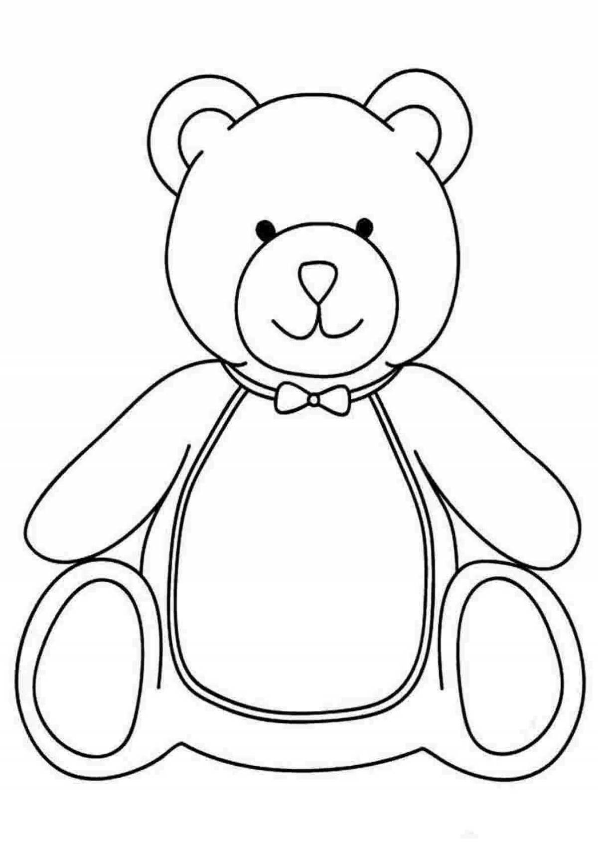 Coloring teddy bear during the game