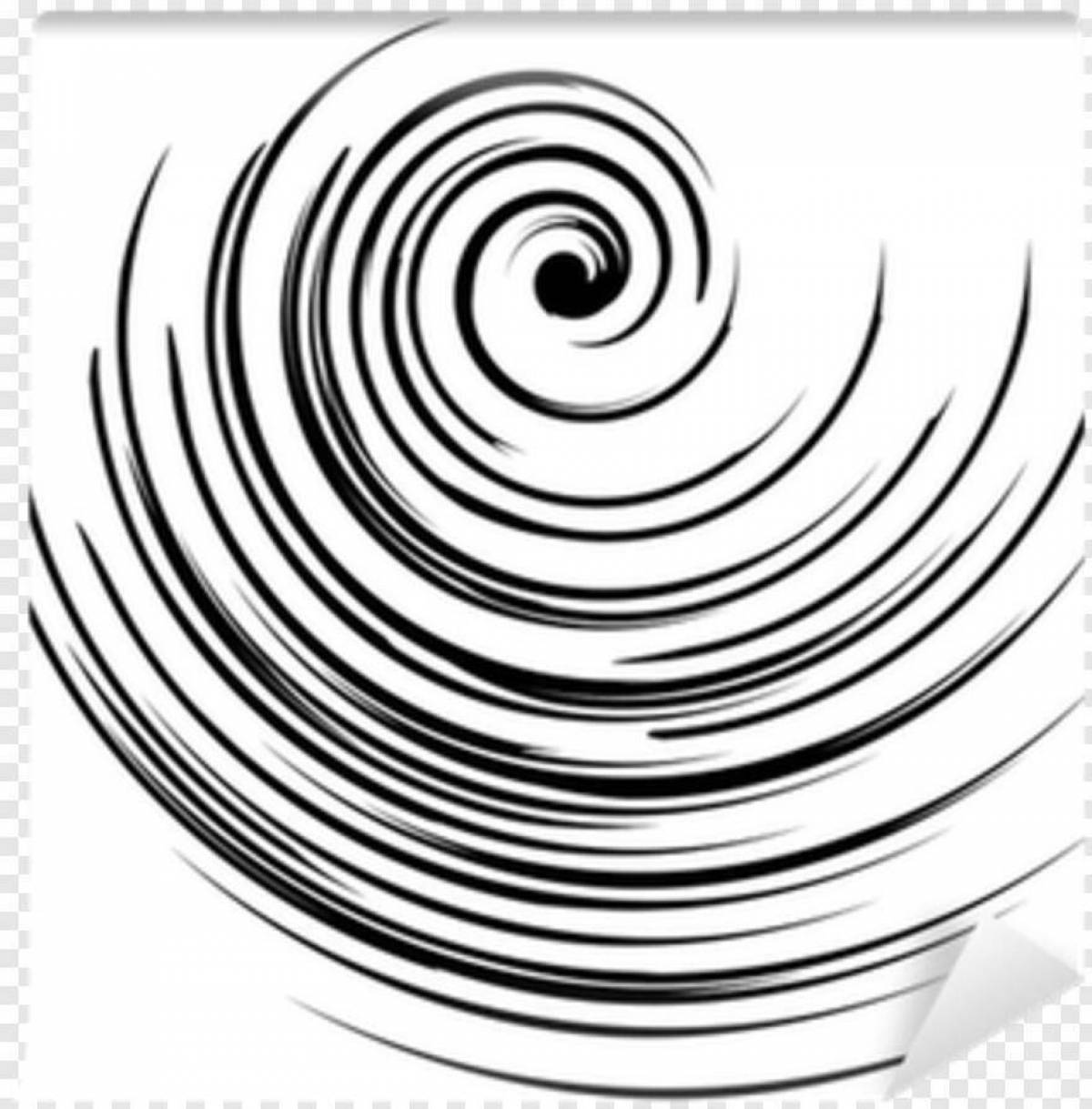 Dynamic swirling line coloring page