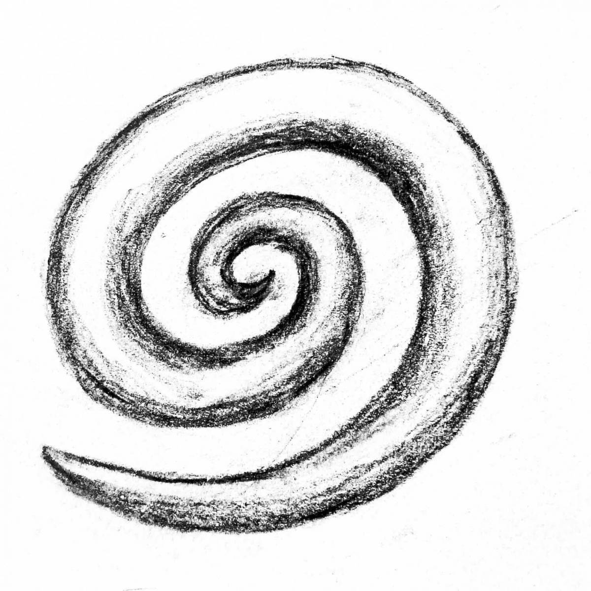 Coloring page charming swirling line