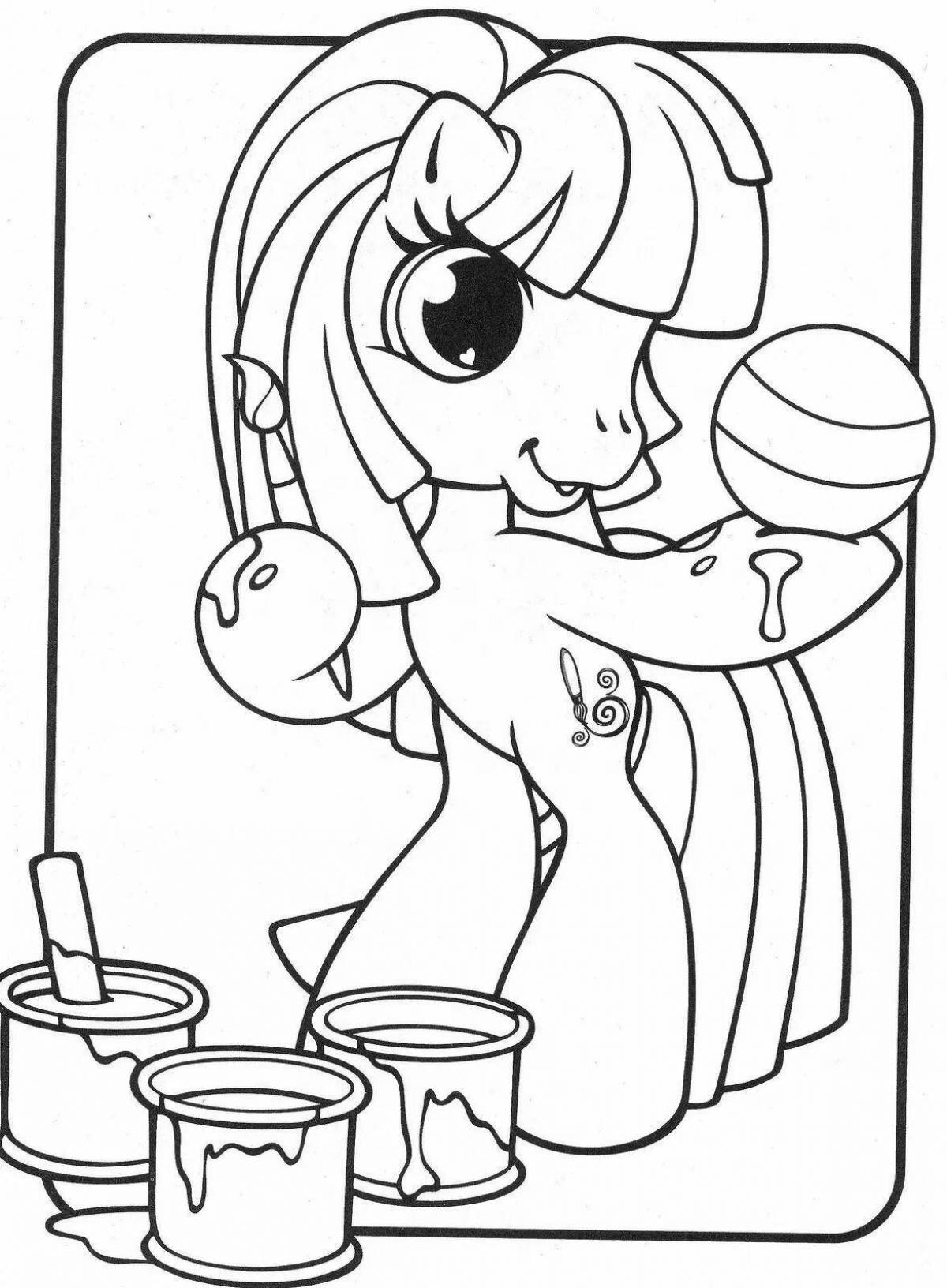 Coloring book outstanding pony Izzy