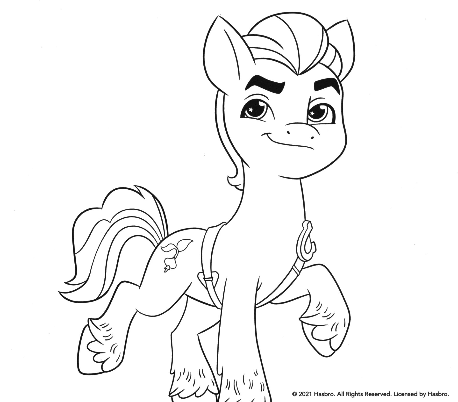 Coloring page shining pony izzy