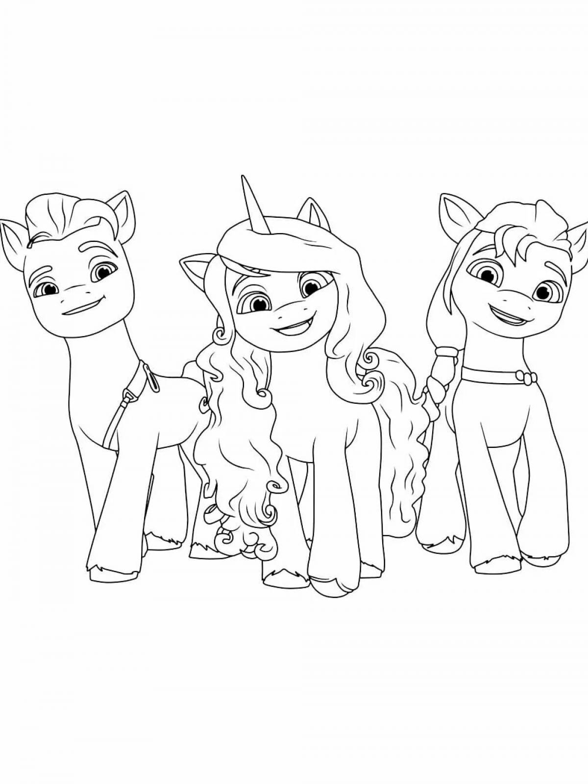 Exciting pony izzy coloring book
