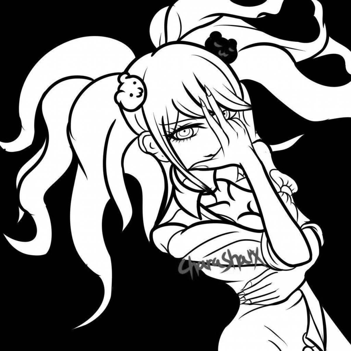 Photo Enoshima glowing junko coloring page