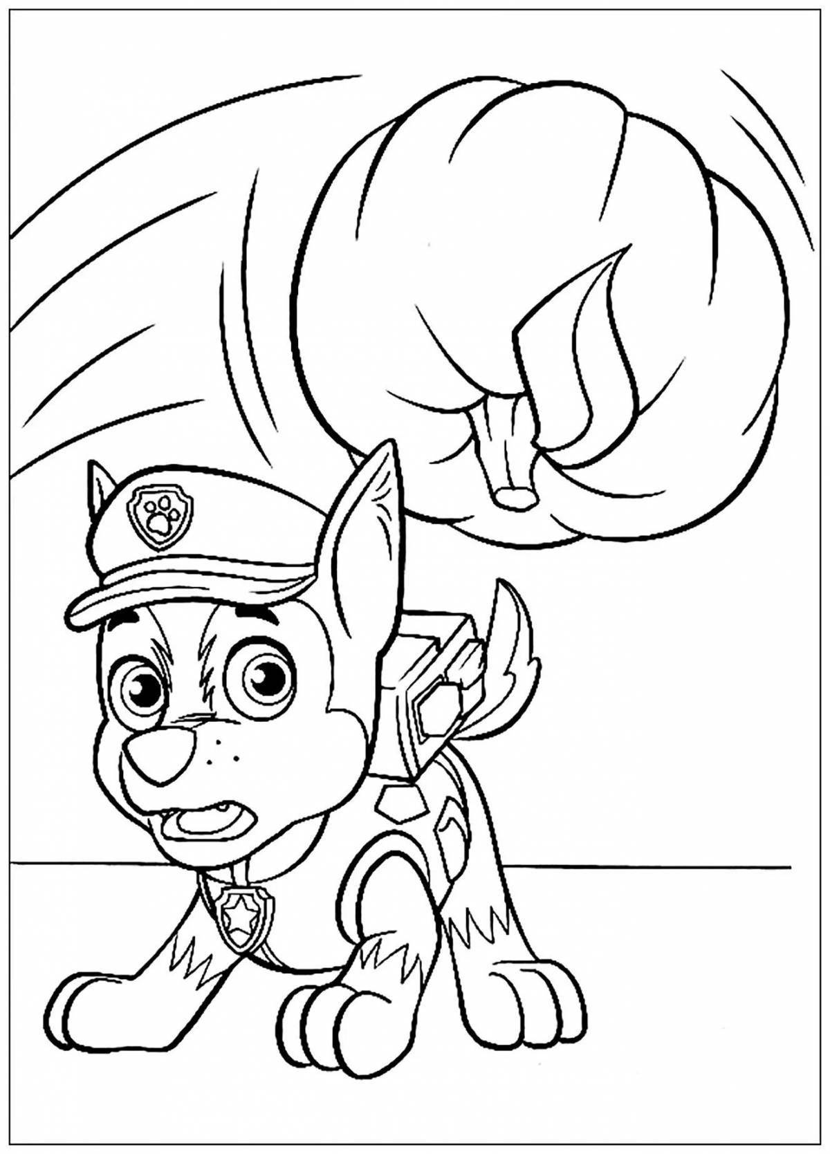 Charming puppy racer coloring book