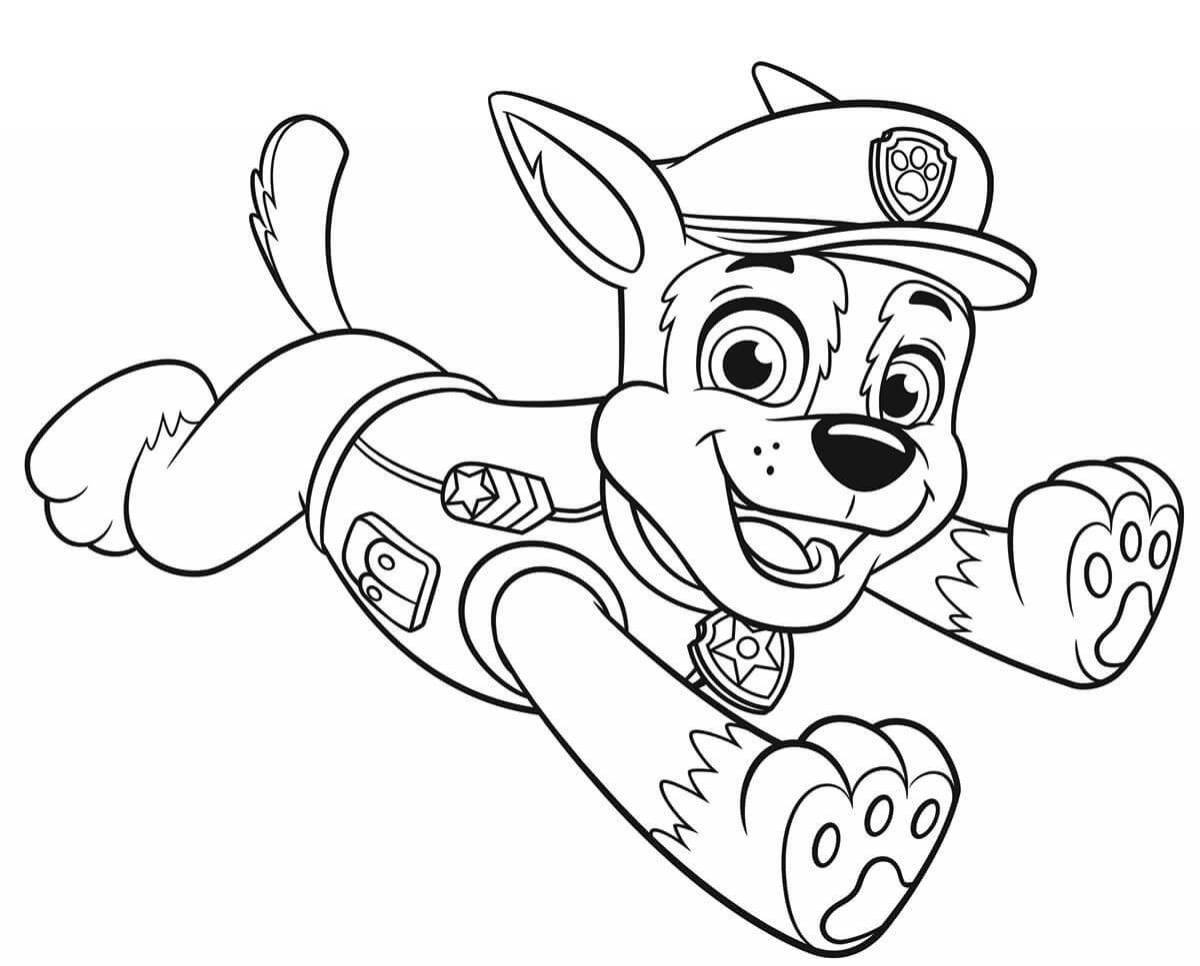 Animated racer puppy coloring page