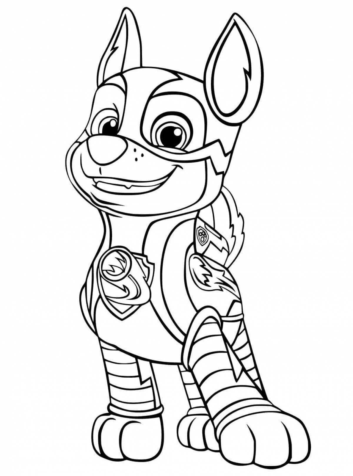 Courageous racer puppy coloring book