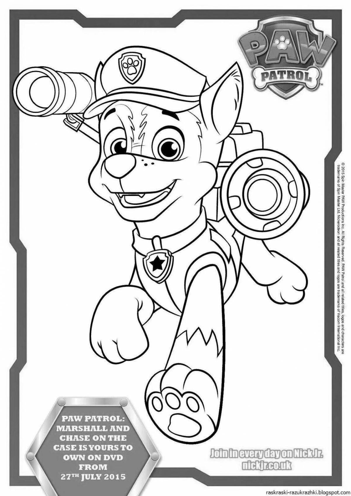Shiny Racer Puppy Coloring Page