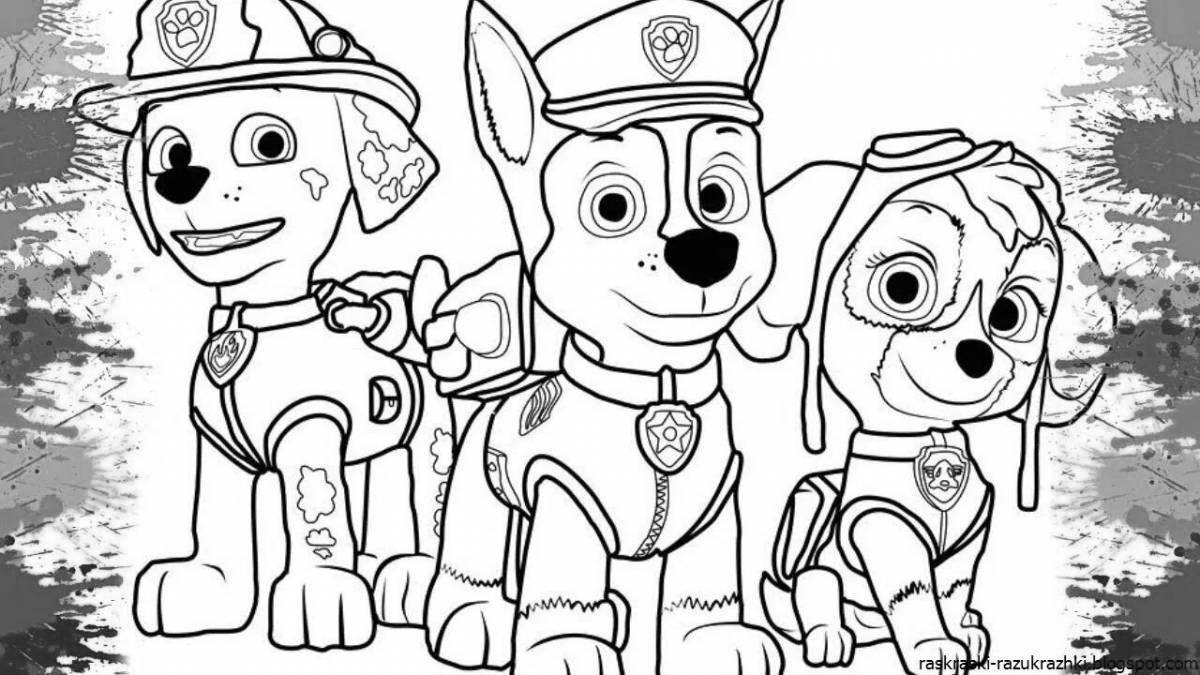 Puppy racer shiny coloring book