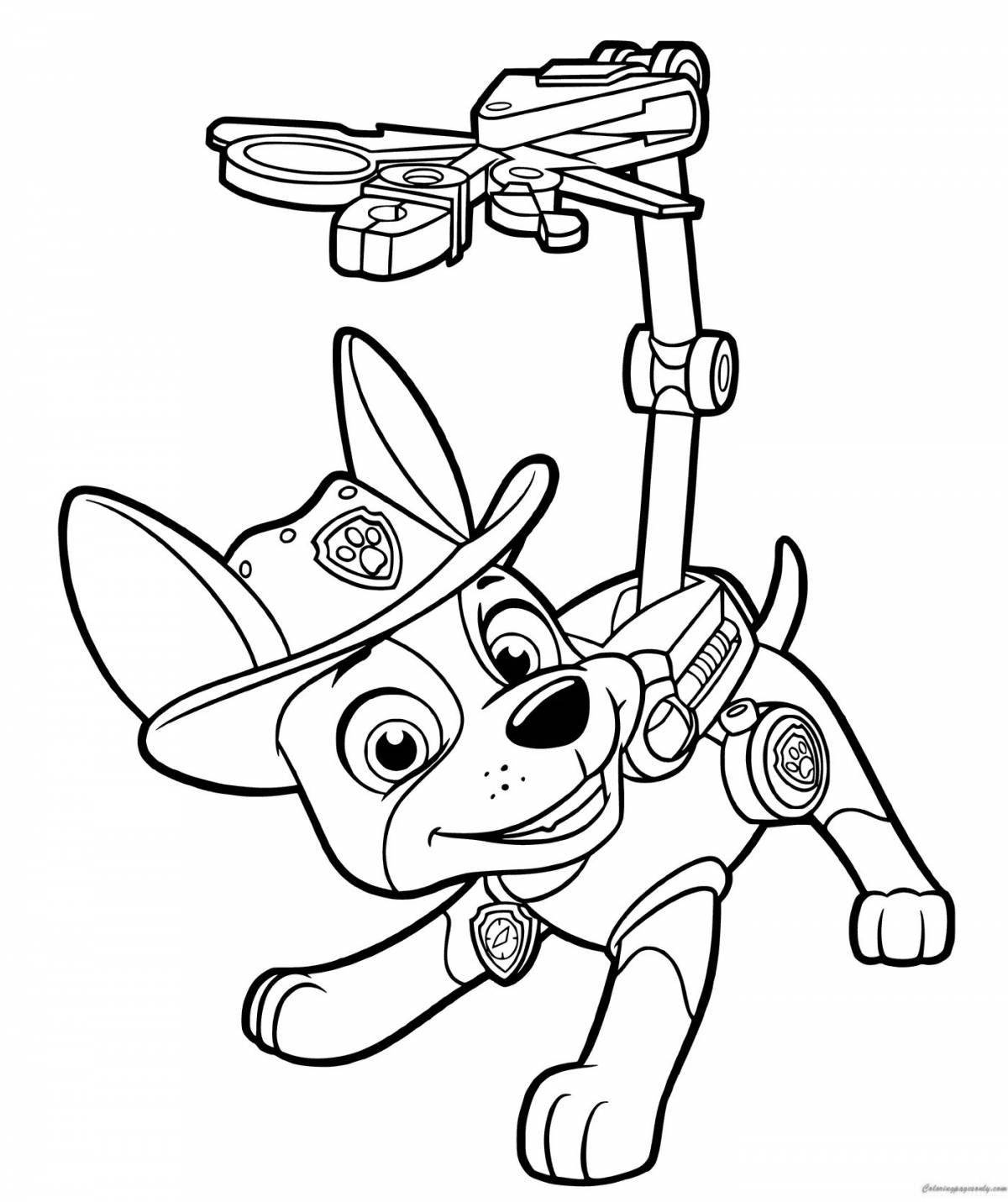 Racing puppy sports coloring