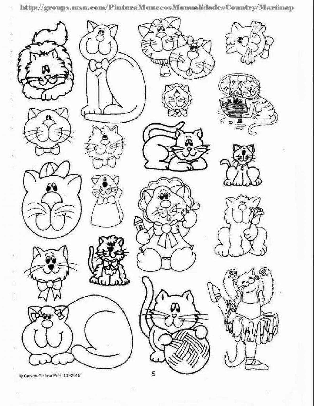 Joyful little cat coloring book