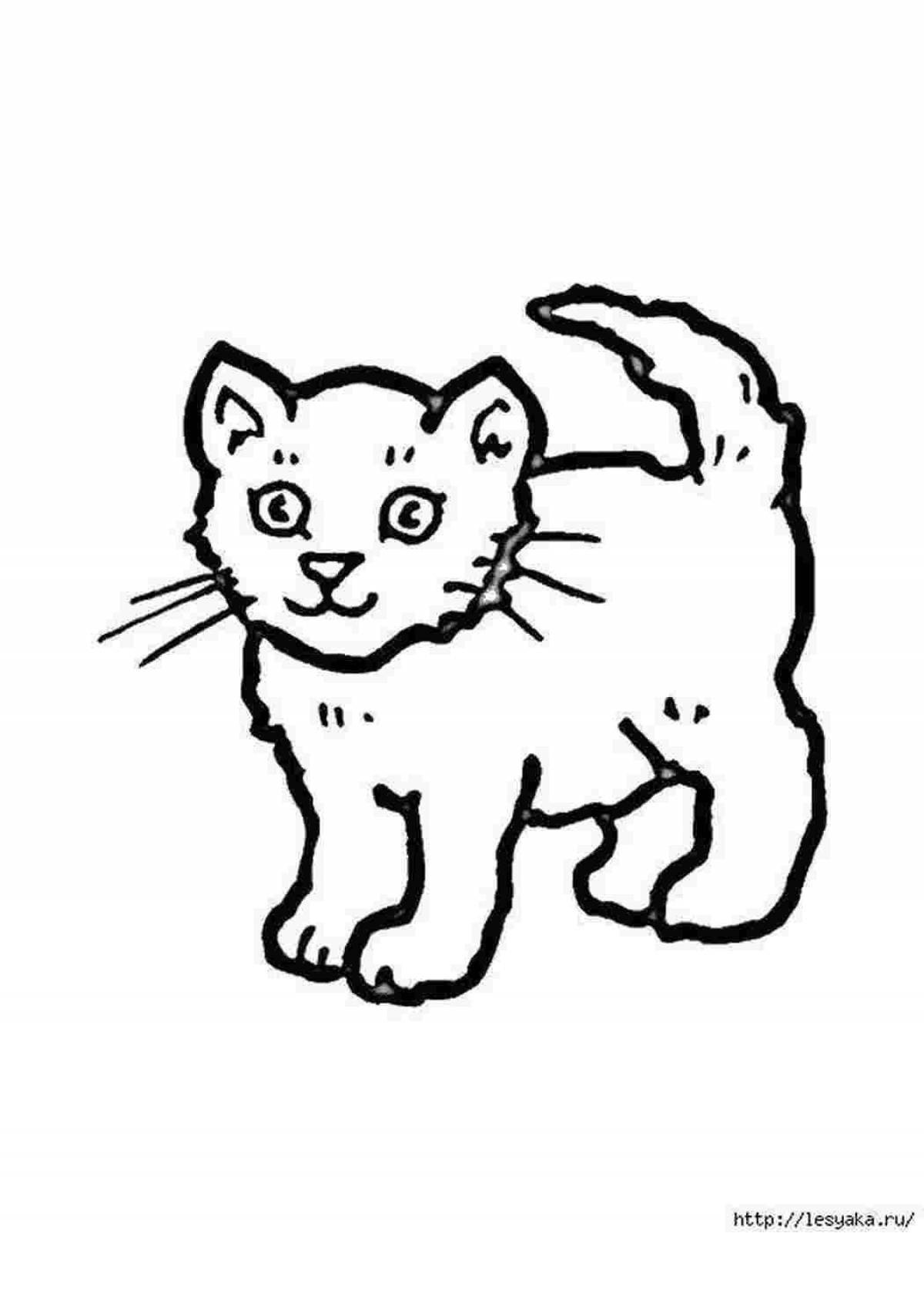 Coloring book funny little cat