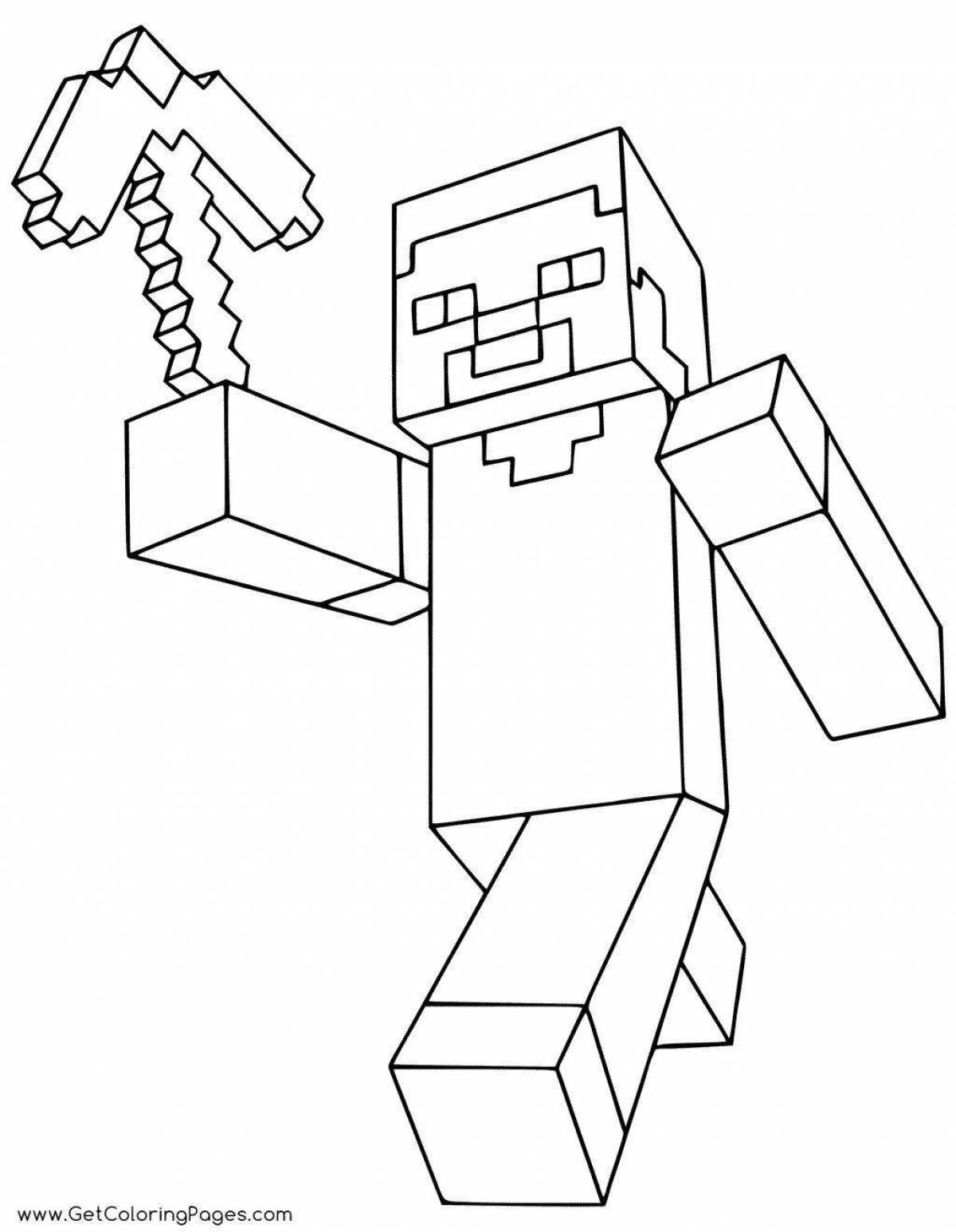 Colorful minecraft coloring page