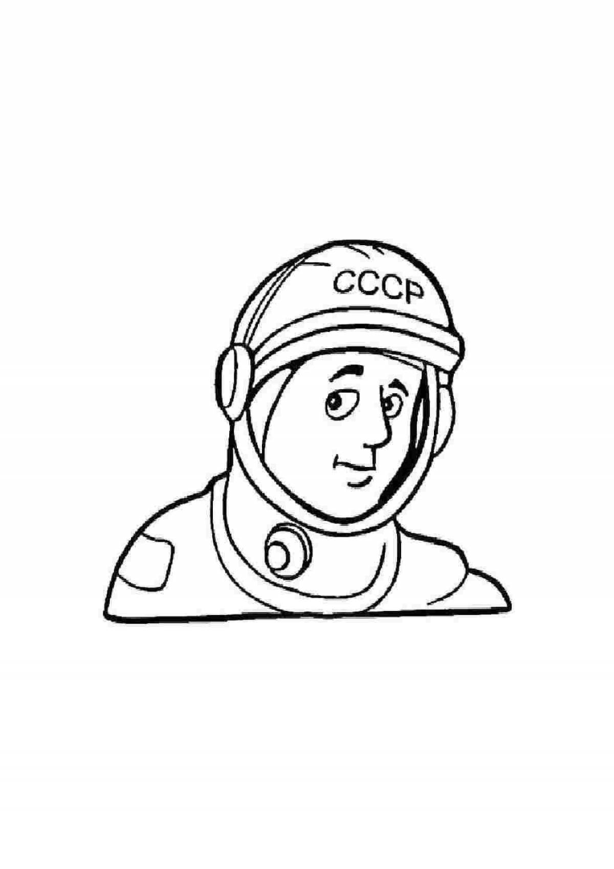 Colorful coloring day of cosmonautics