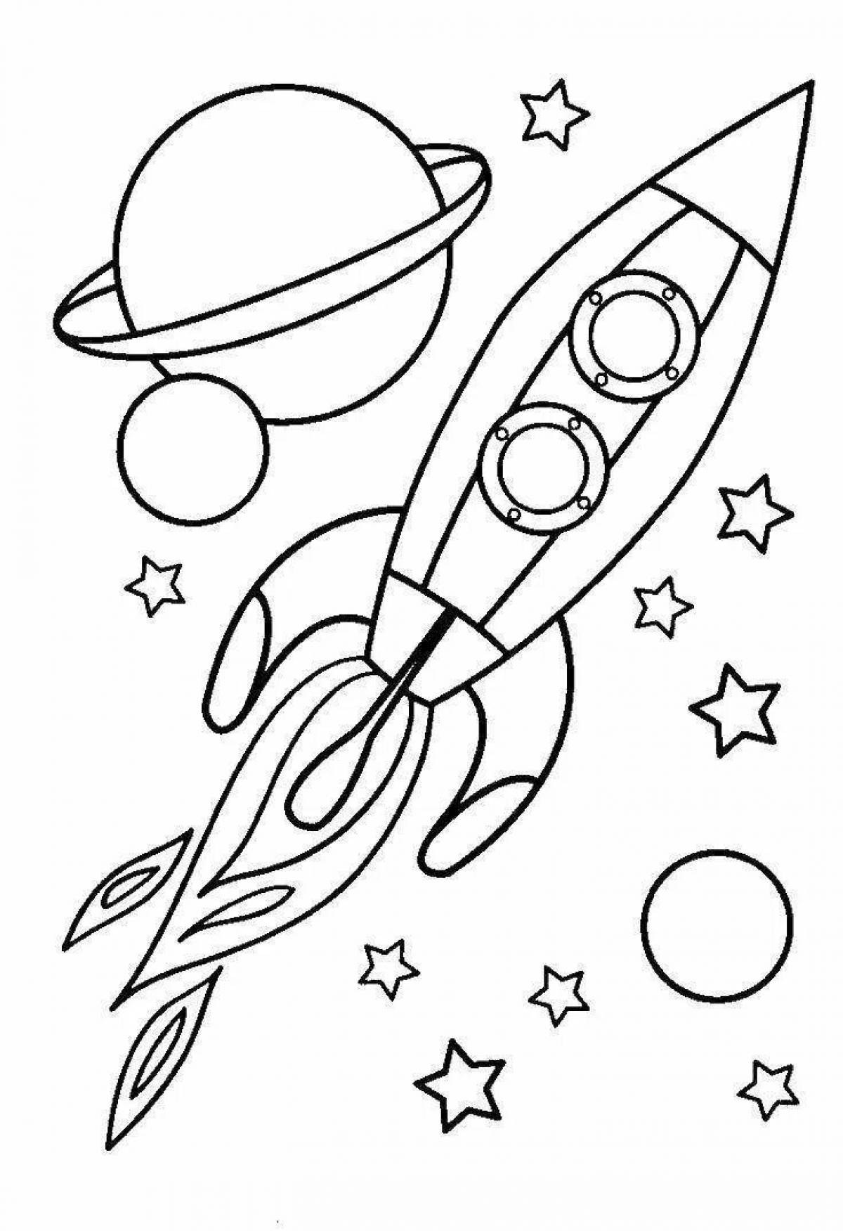 Cosmonautics Day coloring page