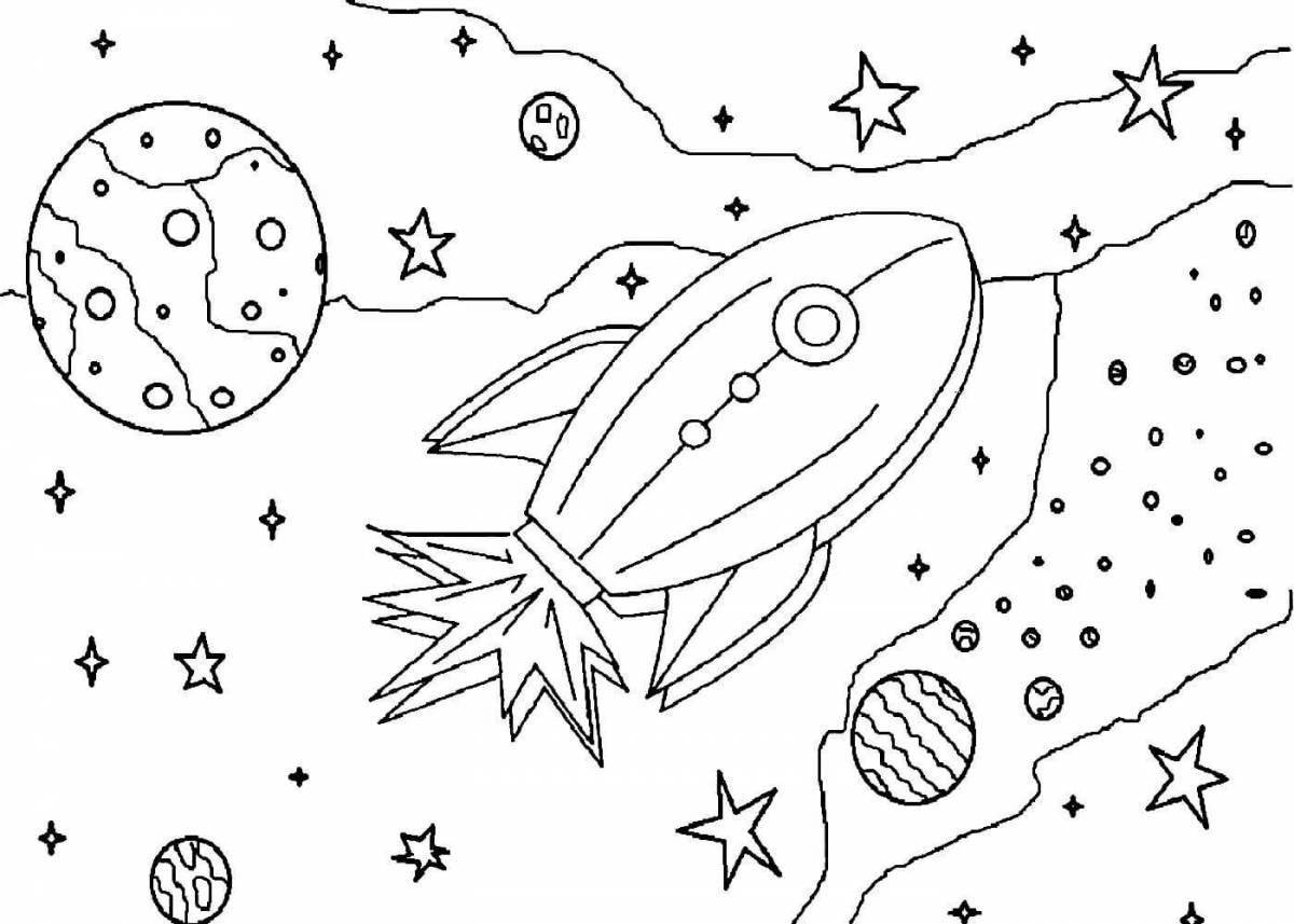 Exciting astronautics day coloring book