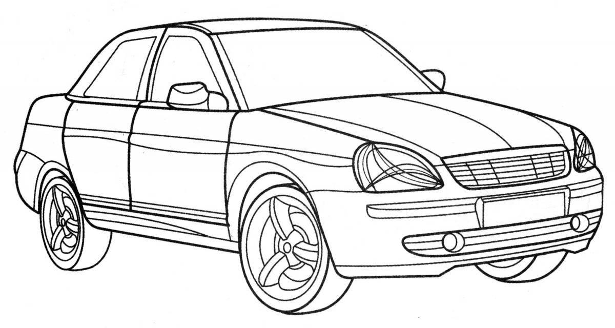 Dazzling Russian cars coloring book