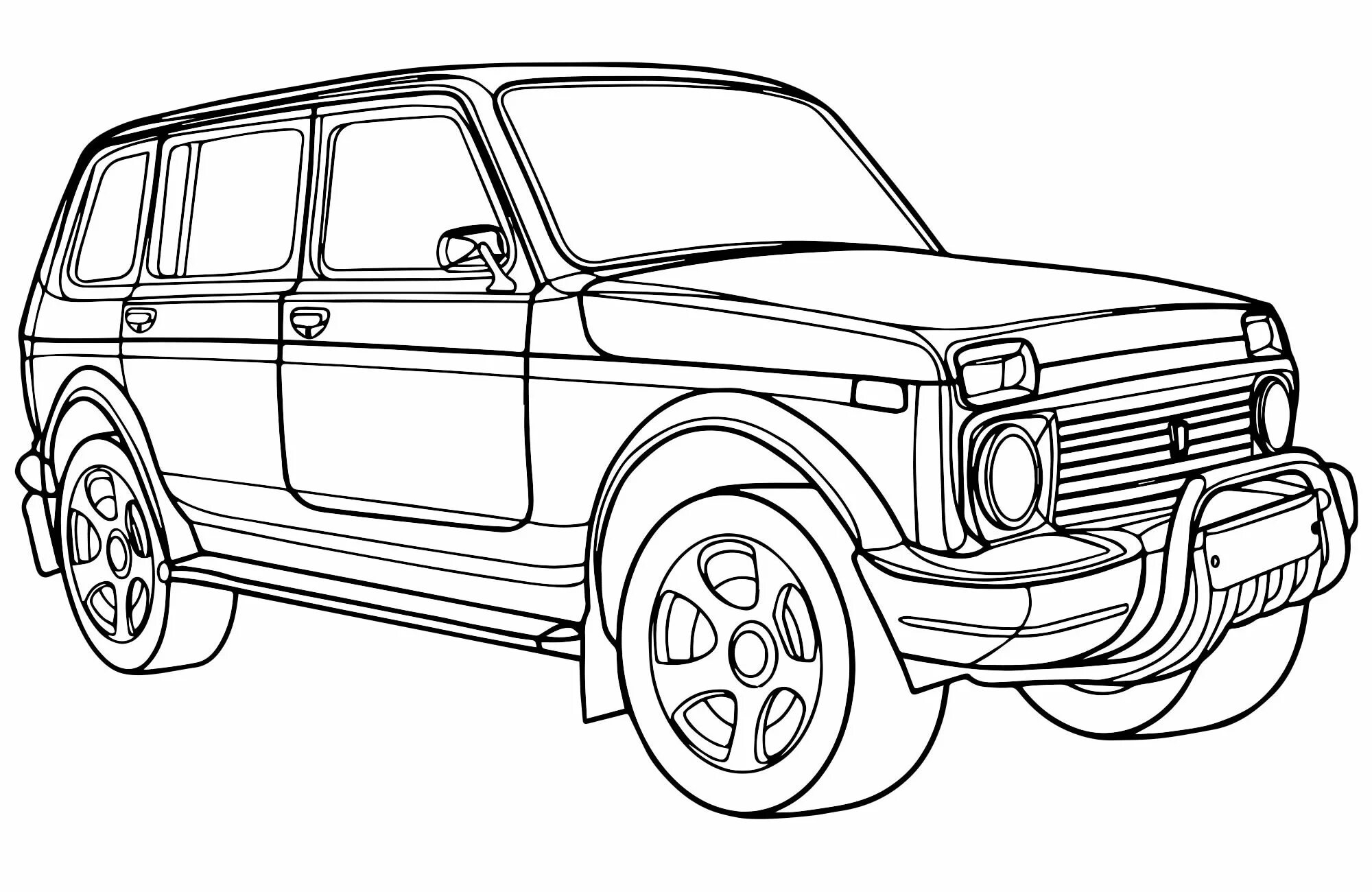 Shiny Russian cars coloring book