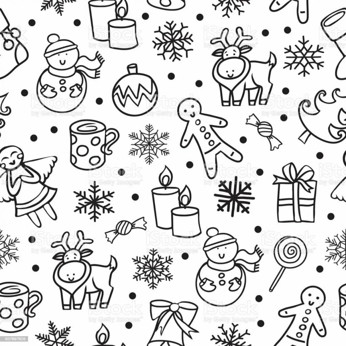 Holiday coloring Christmas background