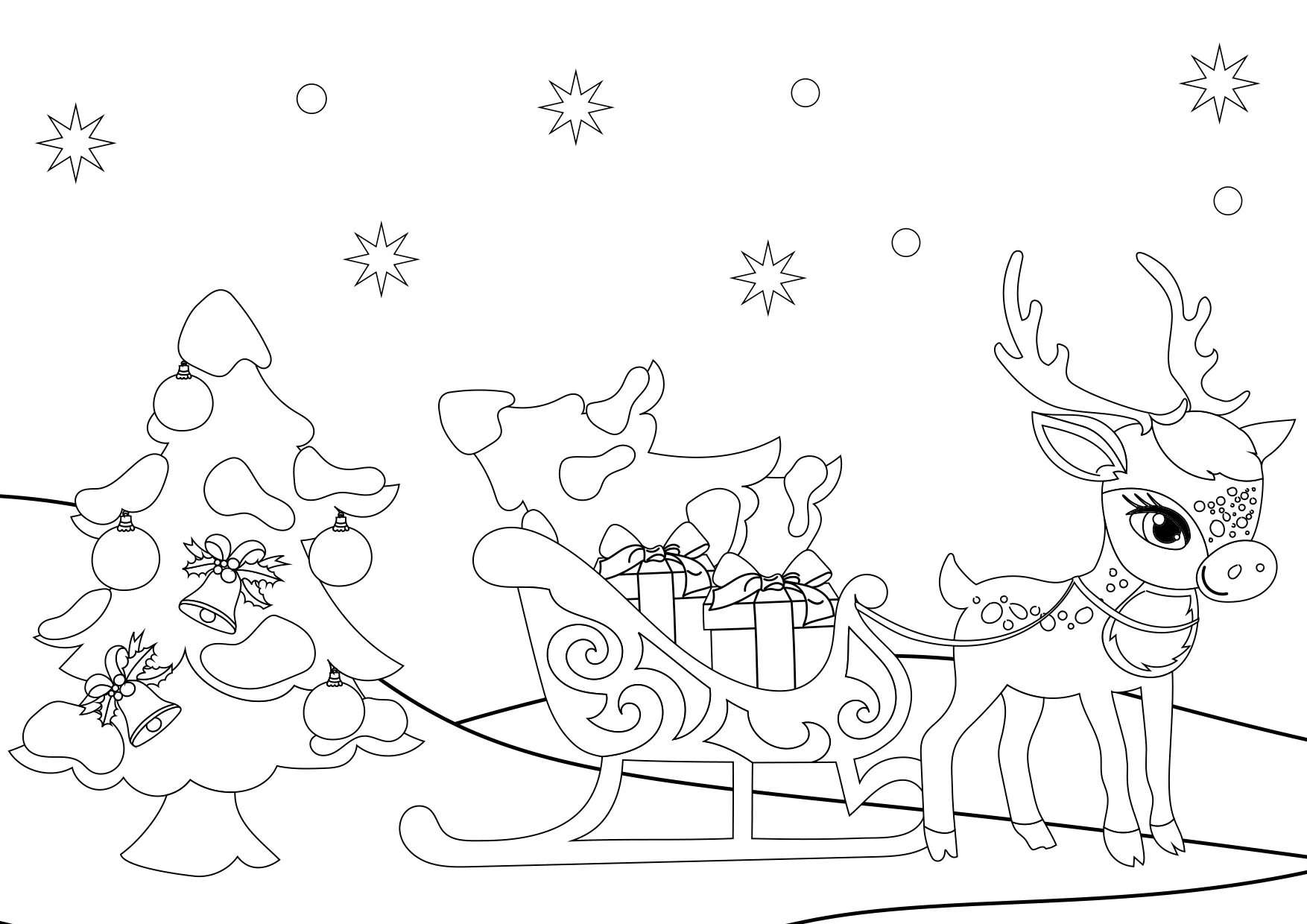 Playful coloring christmas background