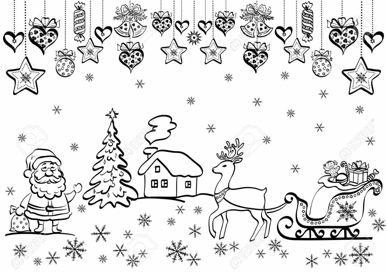 Great coloring christmas background