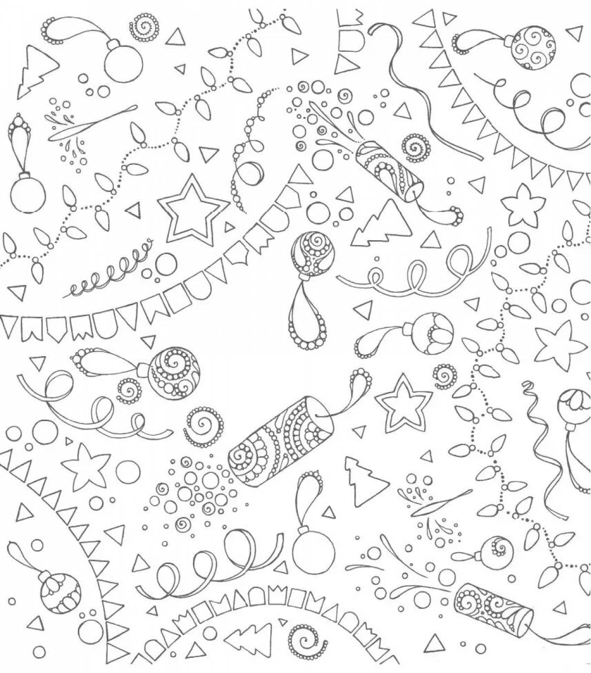 Glitter coloring Christmas background