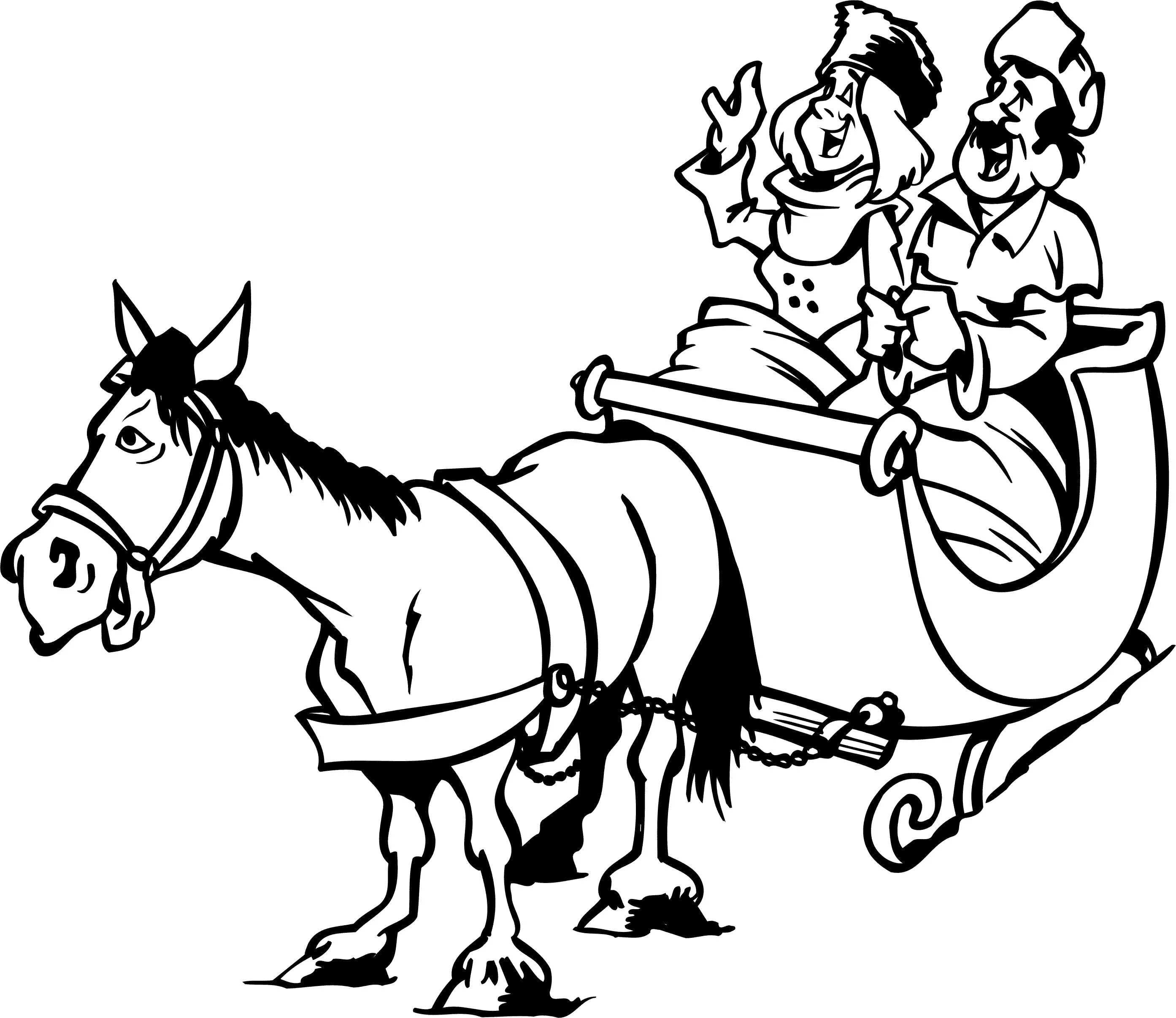 Раскраска трио лошадей по счастливой случайности