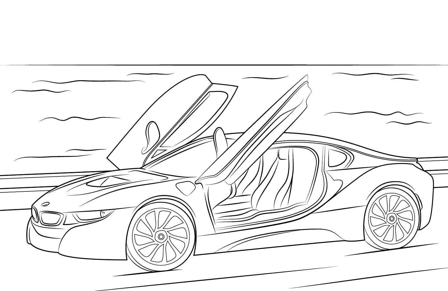 Grand bmw racing coloring page
