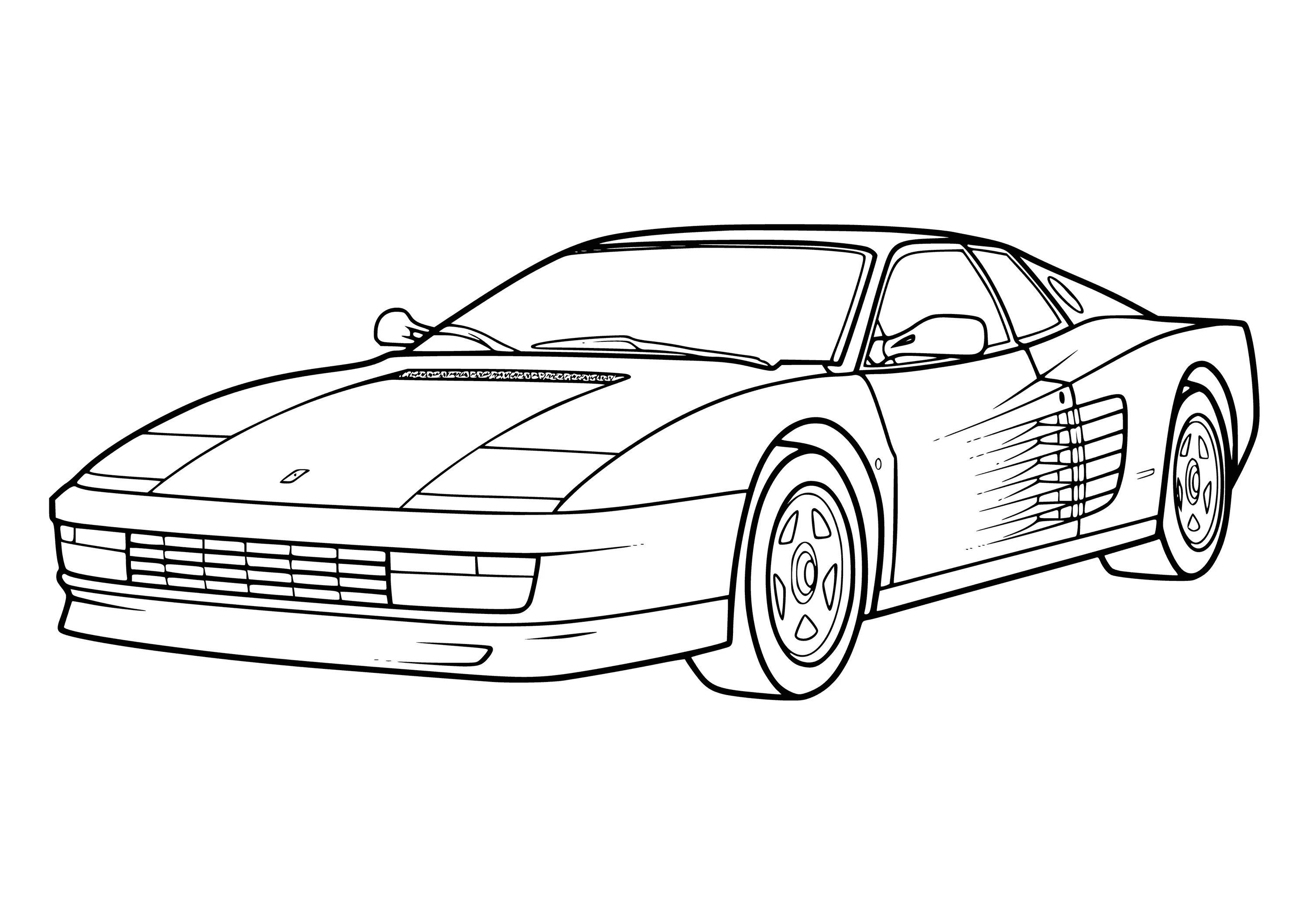 Bright car coloring page