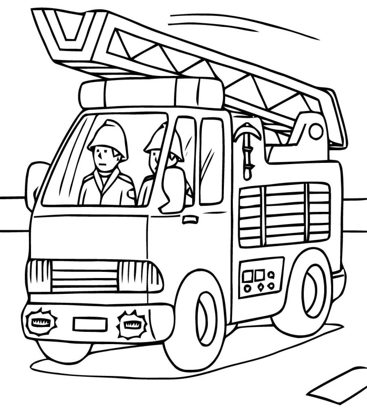 Coloring page for fun firefighting equipment