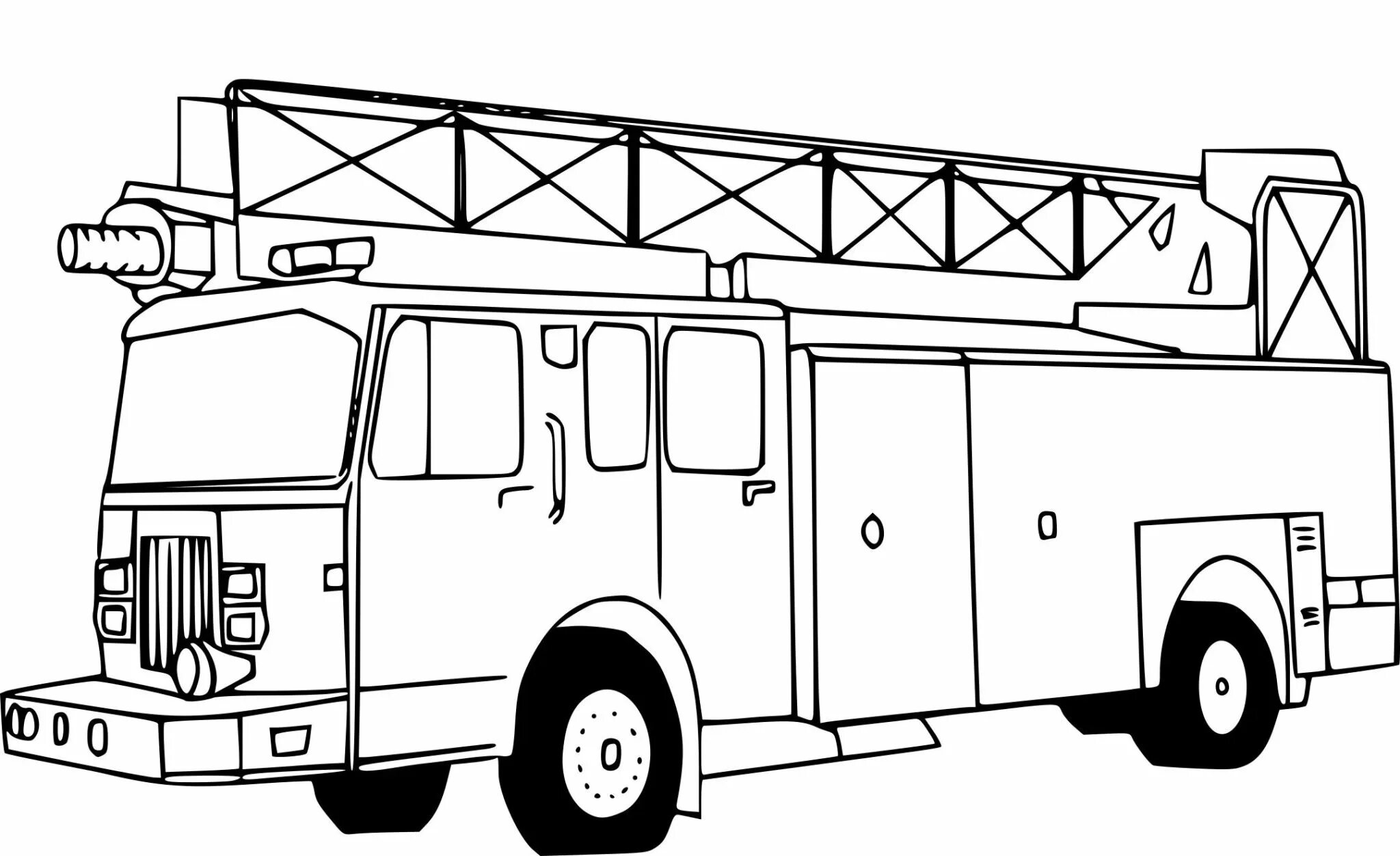 Coloring page funny fire truck