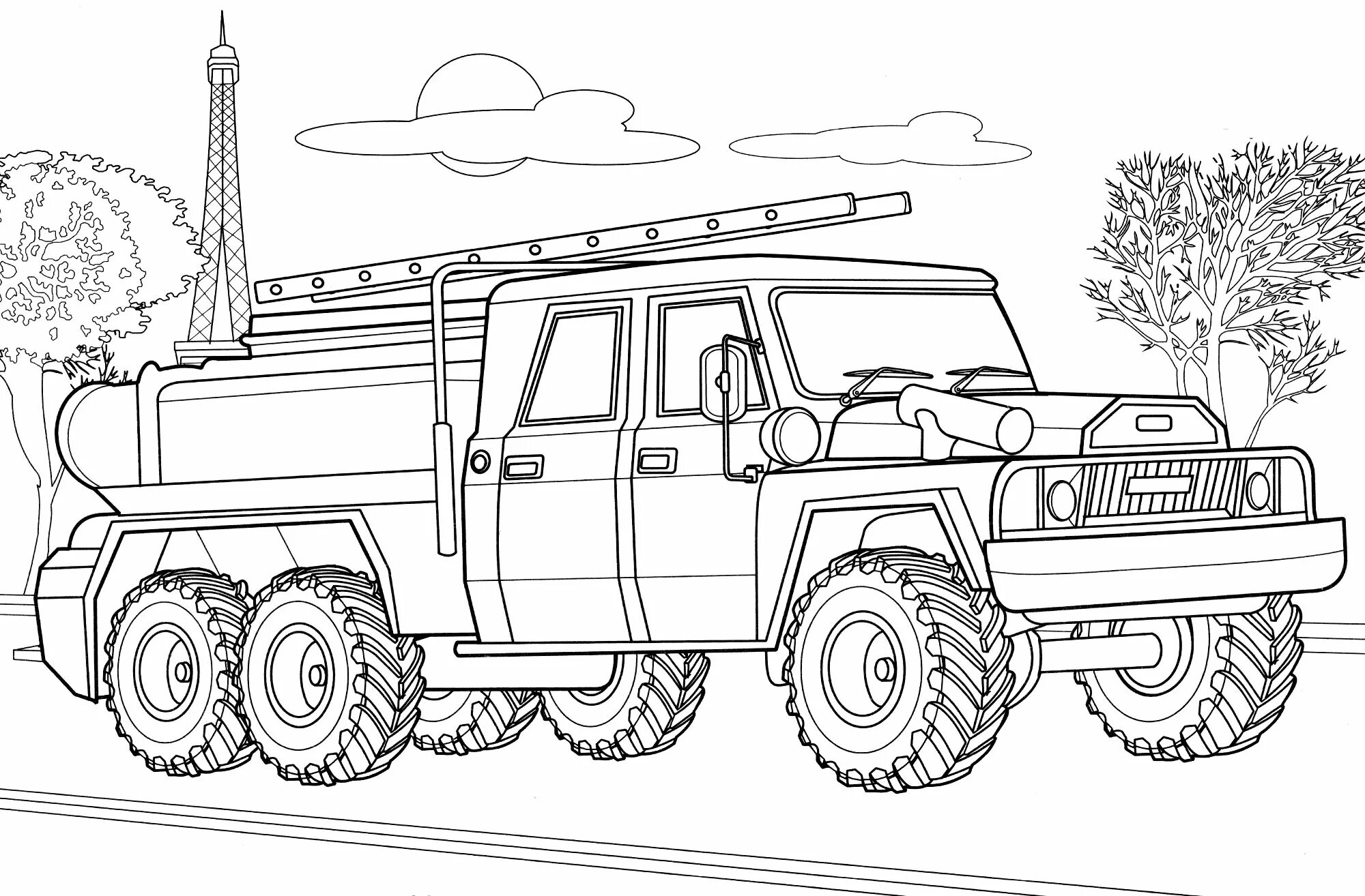 Coloring page extraordinary firefighting equipment