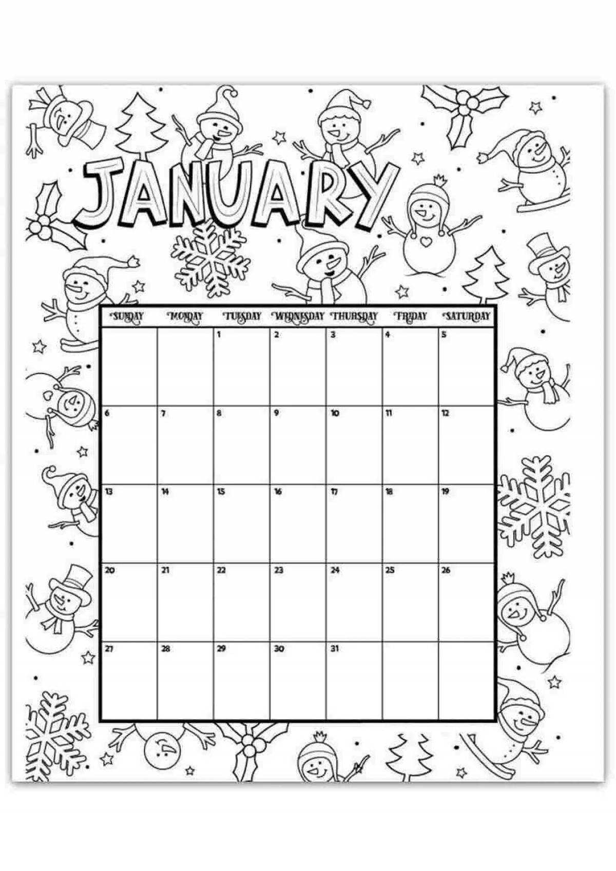 Coloring page glamor january