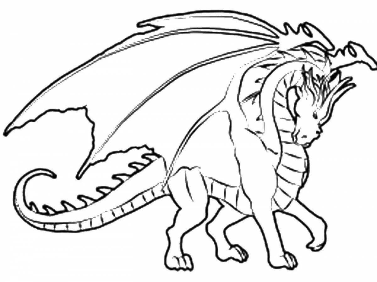 Сказочная раскраска дракон для детей