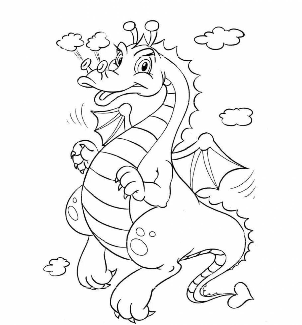 Creative coloring dragon for children