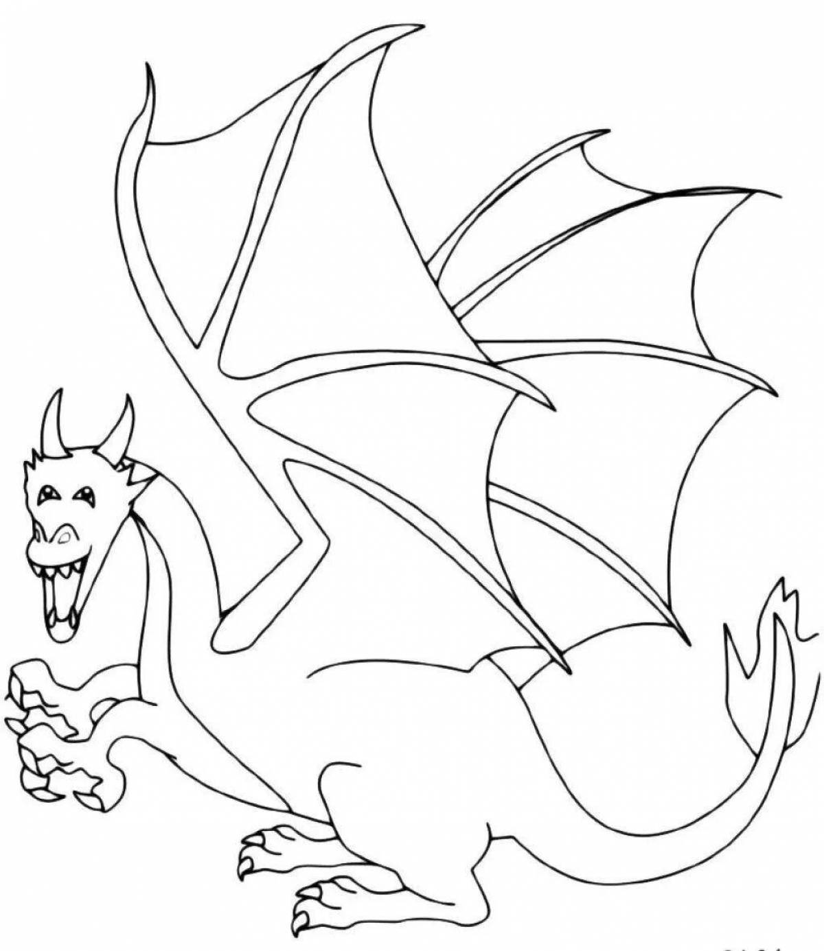 Цветная раскраска «дракон» для детей