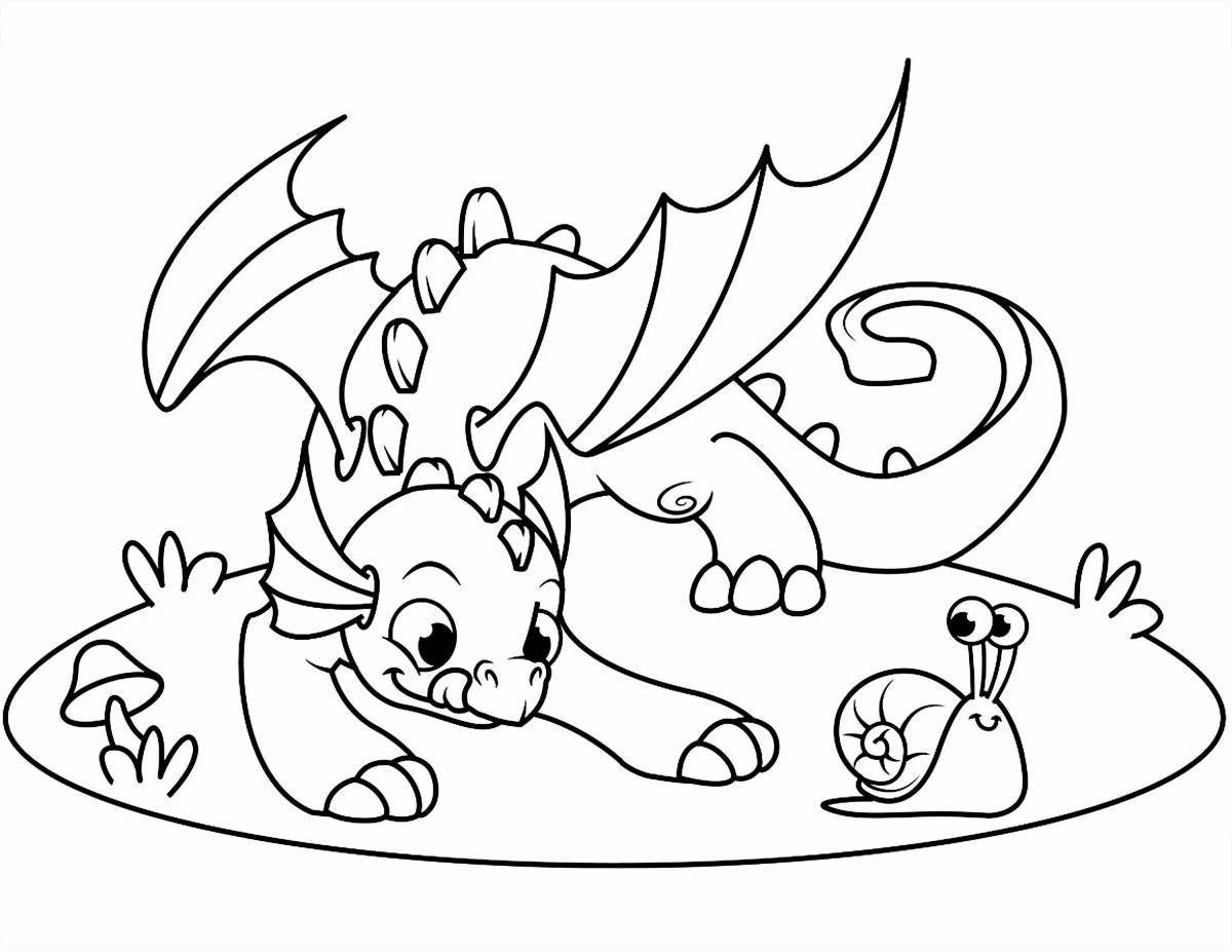 Color-frenzied coloring page dragon children's