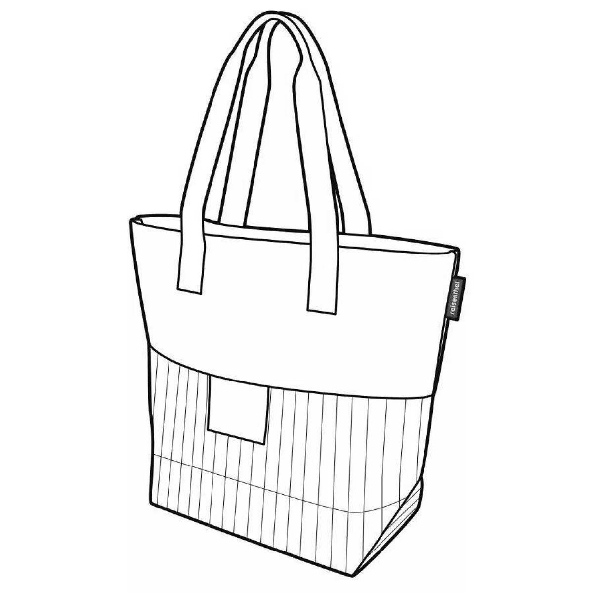 Colourful shopping bag coloring page