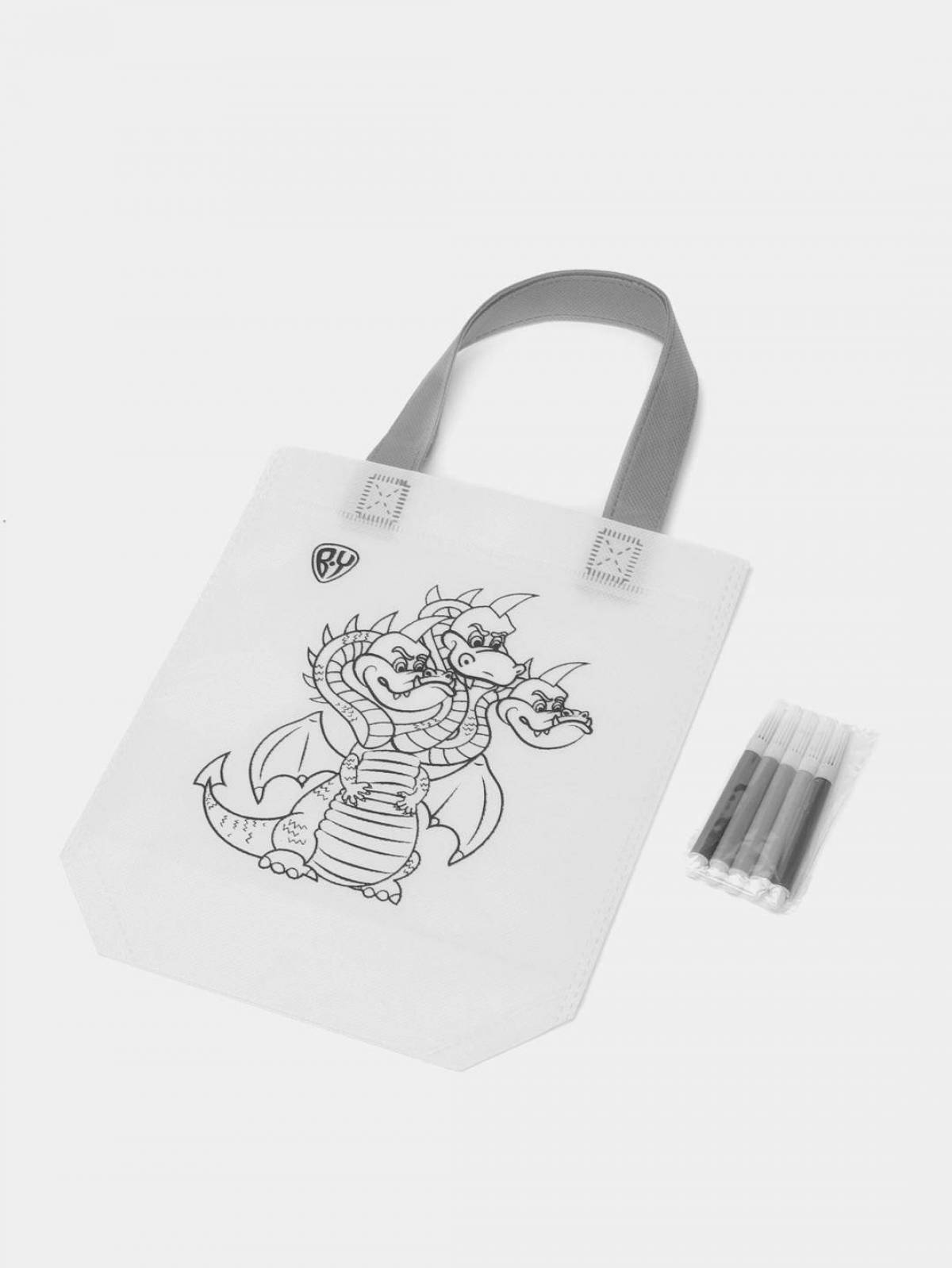 Coloring book funny shopping bag